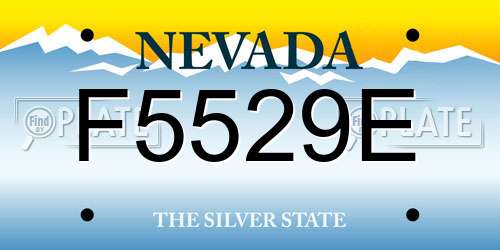 F5529E Nevada License Plate