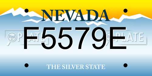 F5579E Nevada License Plate
