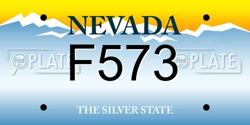 F573 Nevada License Plate
