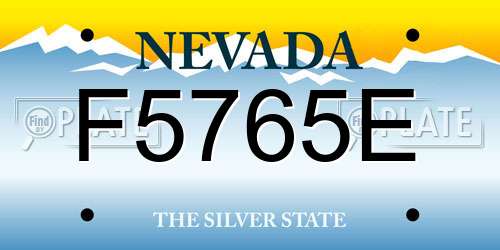 F5765E Nevada License Plate