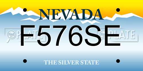 F576SE Nevada License Plate
