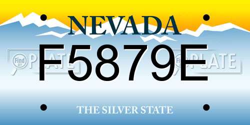 F5879E Nevada License Plate