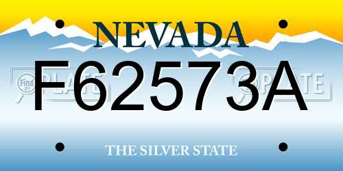 F62573A Nevada License Plate