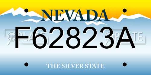 F62823A Nevada License Plate