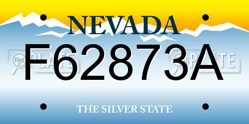 F62873A Nevada License Plate