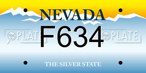 F634 Nevada License Plate