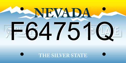 F64751Q Nevada License Plate