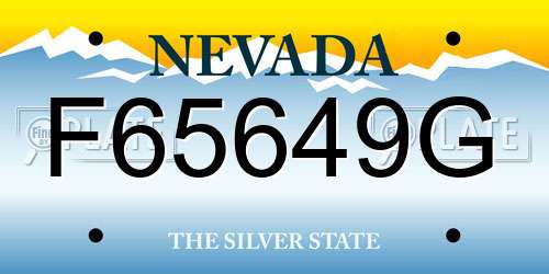 F65649G Nevada License Plate