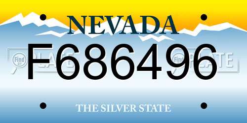 F686496 Nevada License Plate