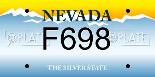 F698 Nevada License Plate
