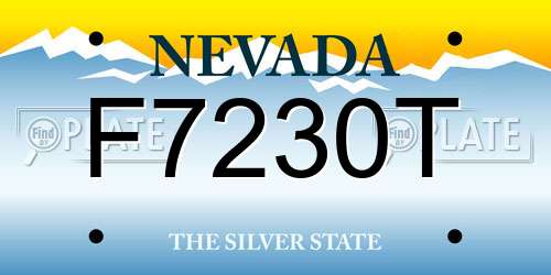 F7230T Nevada License Plate