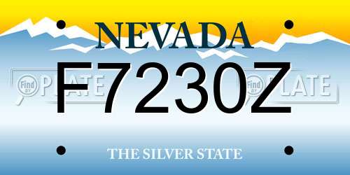 F7230Z Nevada License Plate