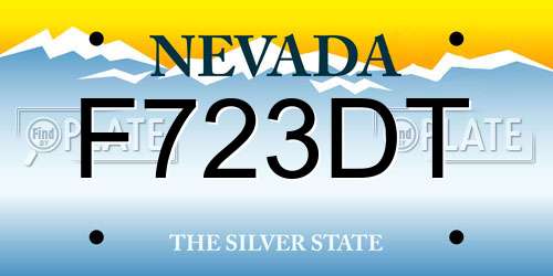 F723DT Nevada License Plate