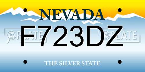 F723DZ Nevada License Plate