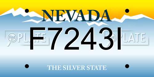 F7243I Nevada License Plate