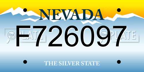 F726097 Nevada License Plate