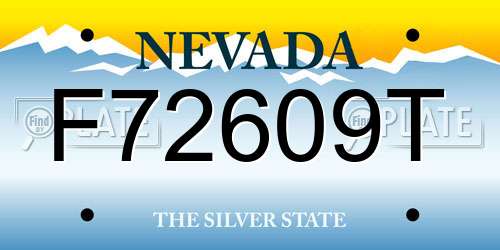 F72609T Nevada License Plate