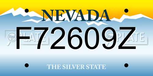 F72609Z Nevada License Plate