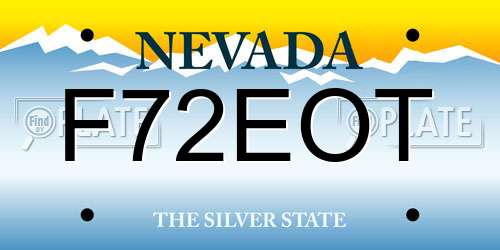 F72EOT Nevada License Plate