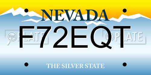 F72EQT Nevada License Plate