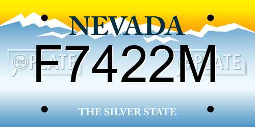 F7422M Nevada License Plate