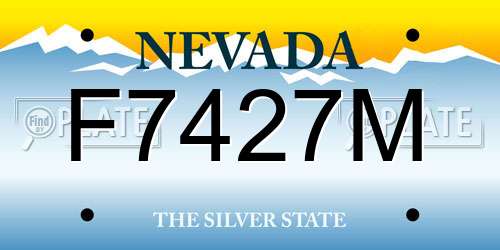 F7427M Nevada License Plate