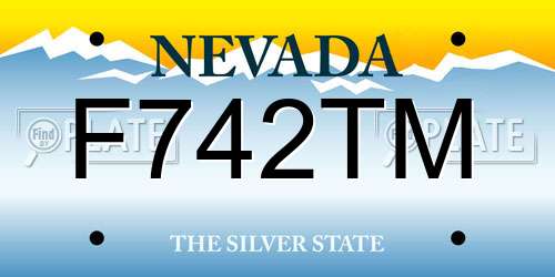 F742TM Nevada License Plate