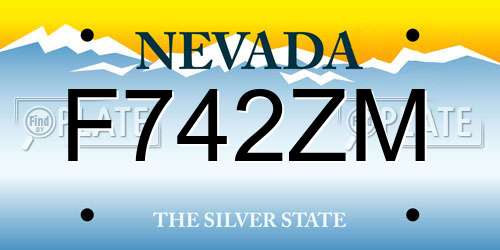 F742ZM Nevada License Plate