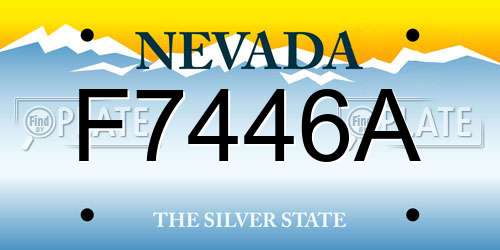 F7446A Nevada License Plate