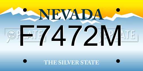 F7472M Nevada License Plate