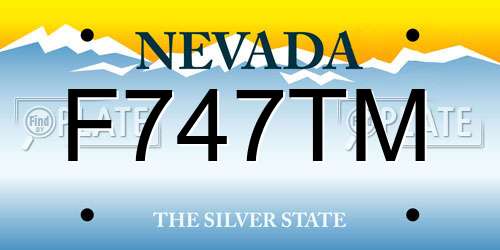 F747TM Nevada License Plate