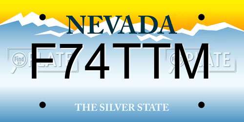 F74TTM Nevada License Plate