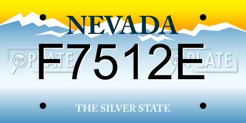 F7512E Nevada License Plate