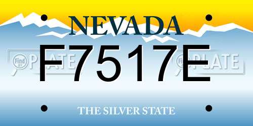 F7517E Nevada License Plate