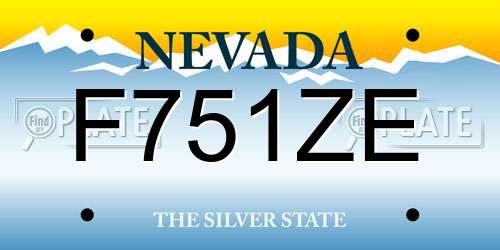 F751ZE Nevada License Plate