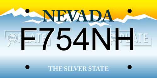 F754NH Nevada License Plate