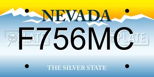 F756MC Nevada License Plate
