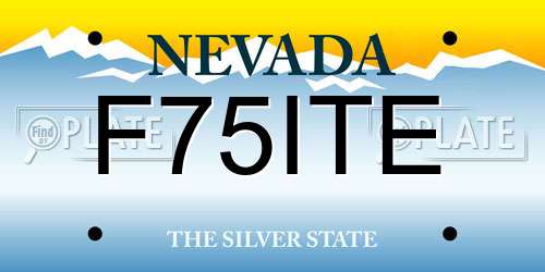 F75ITE Nevada License Plate