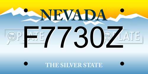 F7730Z Nevada License Plate