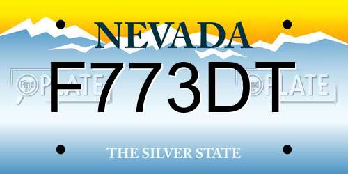 F773DT Nevada License Plate