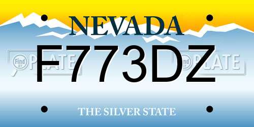F773DZ Nevada License Plate