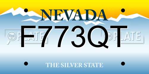 F773QT Nevada License Plate
