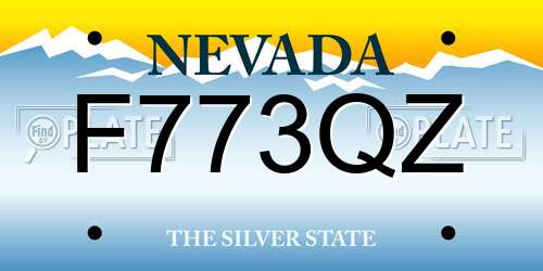 F773QZ Nevada License Plate