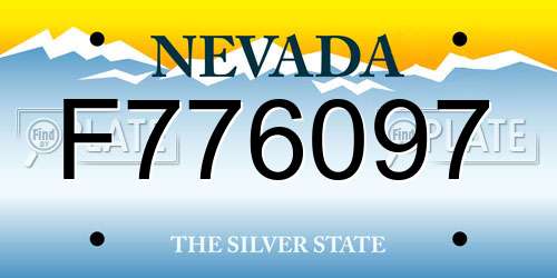 F776097 Nevada License Plate