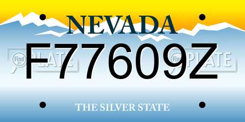 F77609Z Nevada License Plate