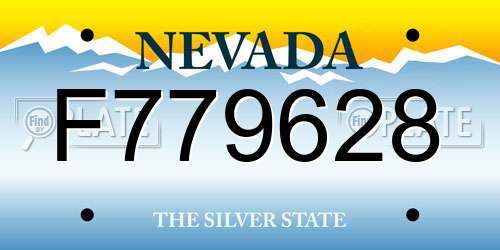 F779628 Nevada License Plate