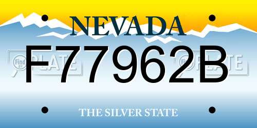 F77962B Nevada License Plate