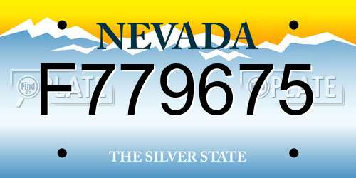 F779675 Nevada License Plate