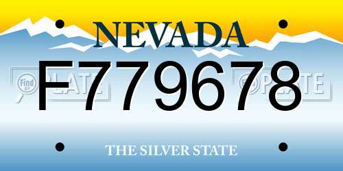 F779678 Nevada License Plate
