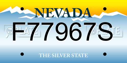 F77967S Nevada License Plate